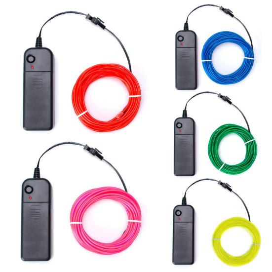 Светодиодный светящийся кабель, светящаяся одежда «сделай сам», светодиодная полезная неоновая проволока для Хэллоуина, одежда «сделай сам» для танцевального зала