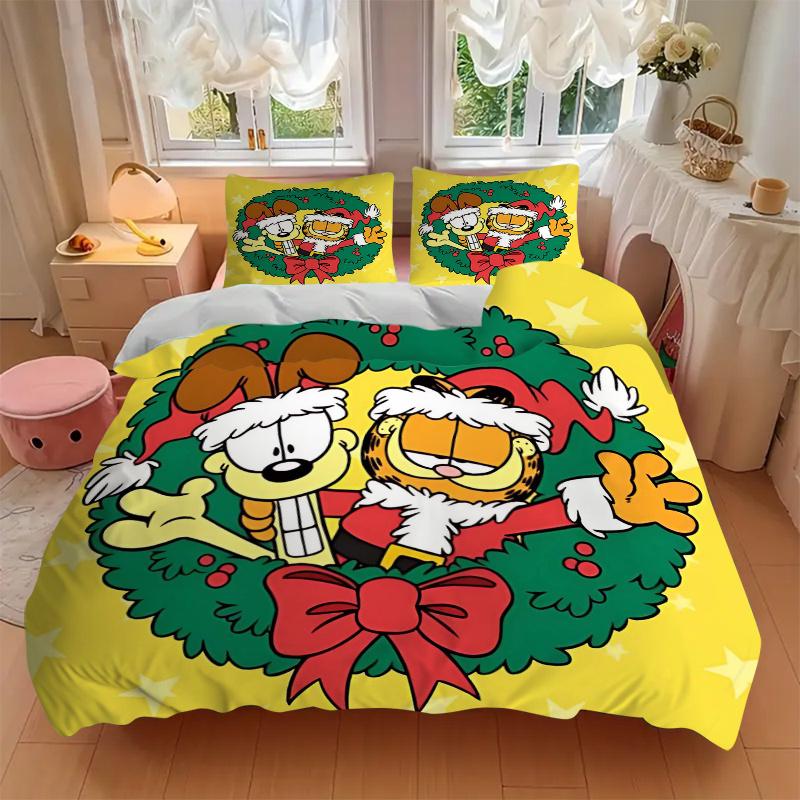 3pcs Garfield Bedding Set - Includes 1 Quilt Cover and 2 Pillowcases, Comfortable Bedding with Stylish Design