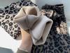 695 Осень/Зима Леопардовый Принт Искусственный Кашемир Акулий Крой Леггинсы - Теплые, Утолщенные, Корейский Стиль Стройнящие Девятиточечные Брюки