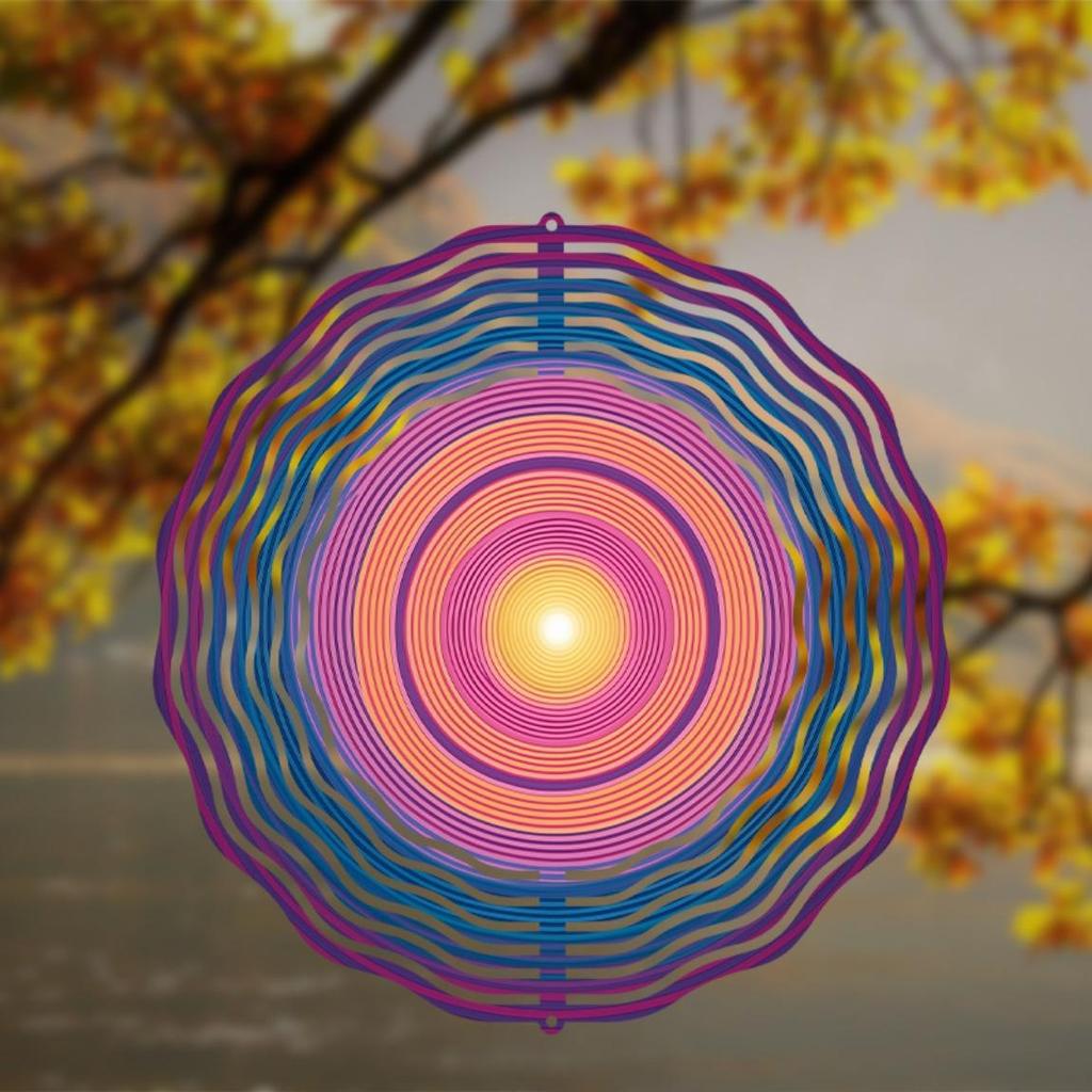 10-дюймовый подвесной ветряной спиннер с круговым дизайном, вращающийся на 360 градусов крючок для декора балкона, лужайки, сада, креативная идея для подарка