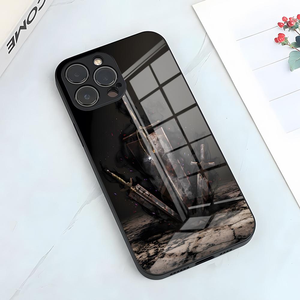Мультяшный чехол для телефона Asta B-Black для IPhone 17 Pro Max 15 Pro 16 14 Plus 12 13 Mini 11 Pro Ударопрочный стеклянный чехол