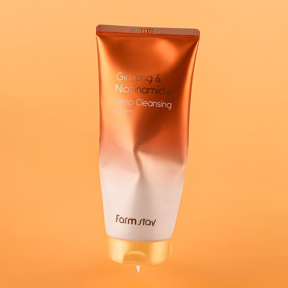 Farm Stay Ginseng & Niacinamide Глубокоочищающая пенка 180 мл