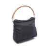 Used GUCCI Bamboo 2WAY Handbag 2032 canvas leather Black Used Women