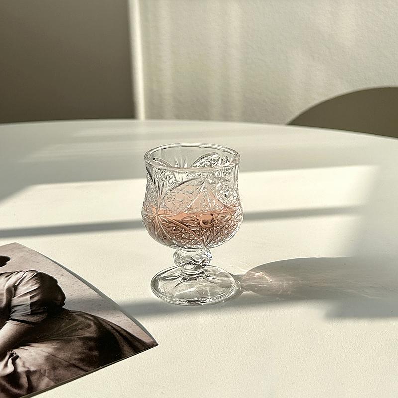 6pcs Creative Wine Glass Set Engraved Cup Mini Cups Butterfly Pattern Cups Drinkware Transparent Home Accessories Wedding Gifts