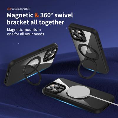 Чехол для телефона iPhone 13 Pro из ПК+ТПУ, совместимый с MagSafe, с подставкой, задняя крышка