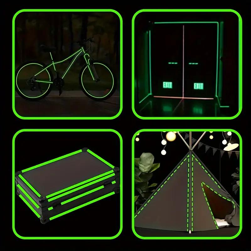 Многофункциональные украшения Светящаяся лента Долговечная флуоресцентная лента для занятий спортом на открытом воздухе, ночных украшений, домашней маркировки