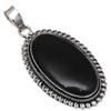 Pendant Black Obsedian Gemstone Handmade Gift For Her Silver Jewelry 2.5"