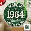 Made in  Retro Not Old D Flat Round Metal Sign Limited Edition Vintage Green Rustic Wall Decor for Home Bar Cafe