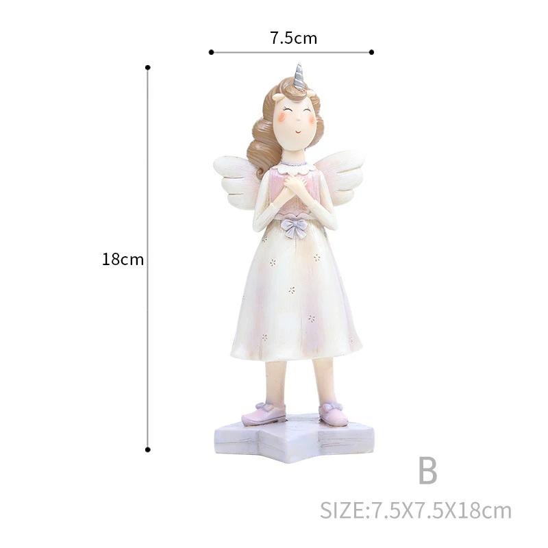 Милая статуэтка ангела, миниатюрная скульптура ангела из смолы, фигурка феи, декоративное украшение, подарок на день рождения и свадьбу