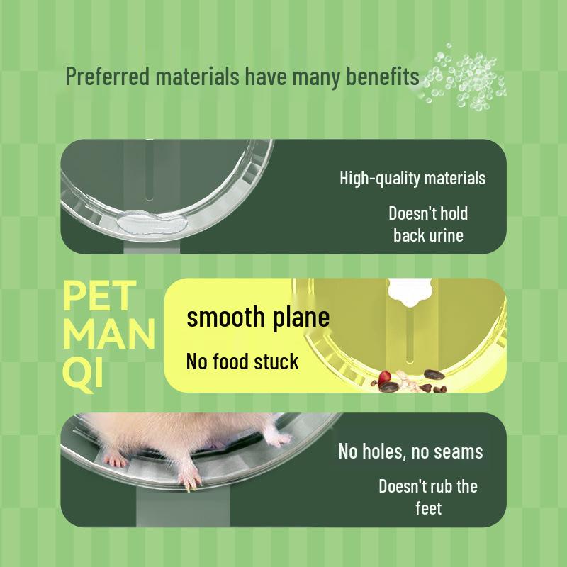 Бесшумное колесо для бега для золотистых хомячков - Бесшумный ролик со стойкой, Прозрачный шар для упражнений для принадлежностей для клетки