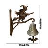 Vintage Iron Witch Doorbell Gothic Outdoor Halloween Hanger with Antique Design Outside Doorbell for Porch Garden Decorations