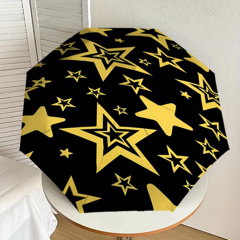 1PC Star Circle Umbrella-8-Rib Reinforced Portable Folding Travel Suitable for All Seasons Outdoor Daily Use-G385