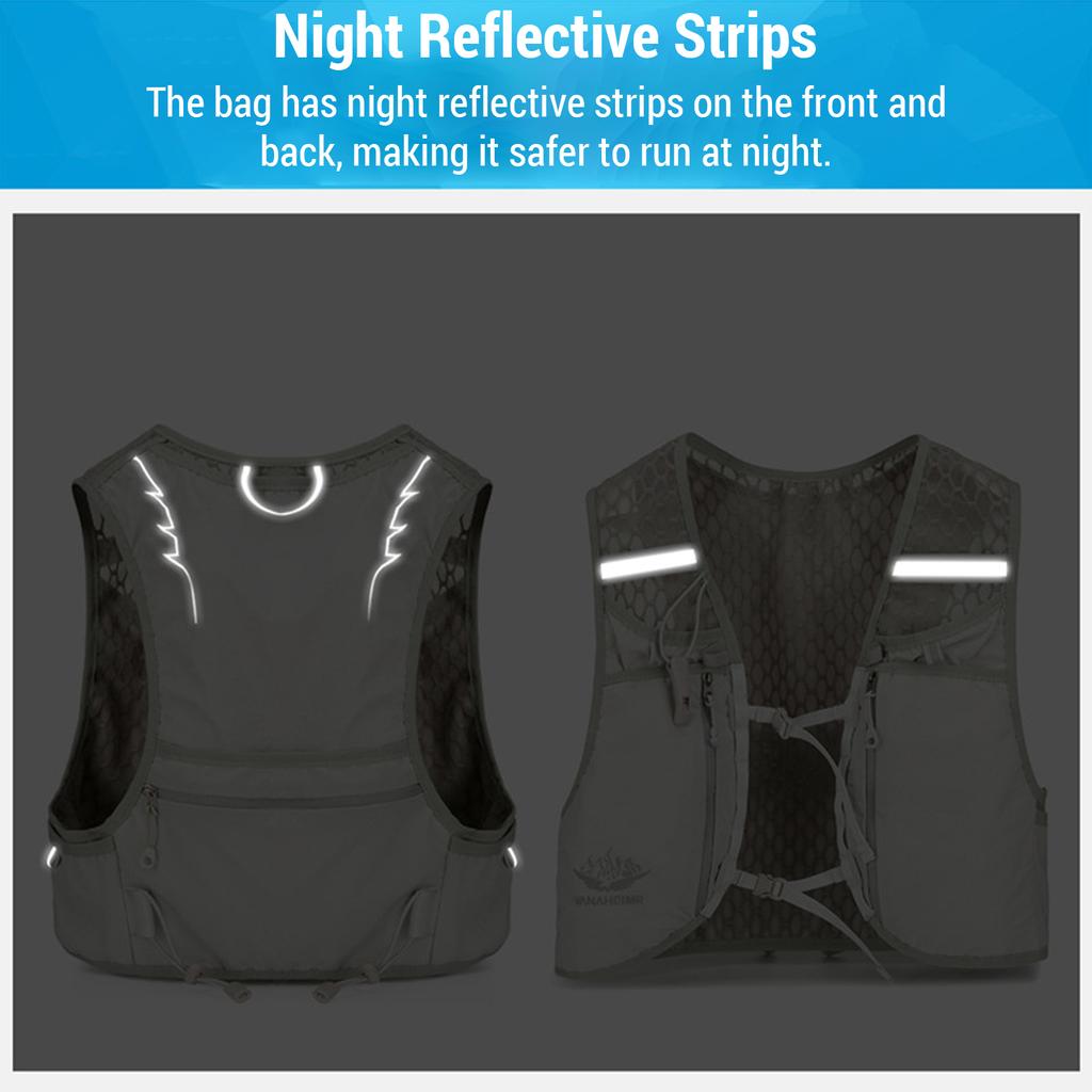 Жилет для бега VANAHEIMR с сумкой для питья, регулируемый универсальный жилет для питья для женщин и мужчин