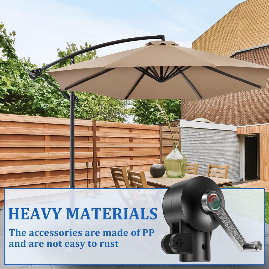 Patio Umbrella Accessories Outdoor Parasol Replacement Part Umbrella Robust Hand Crank System Easy Install Steering Mount Paraso