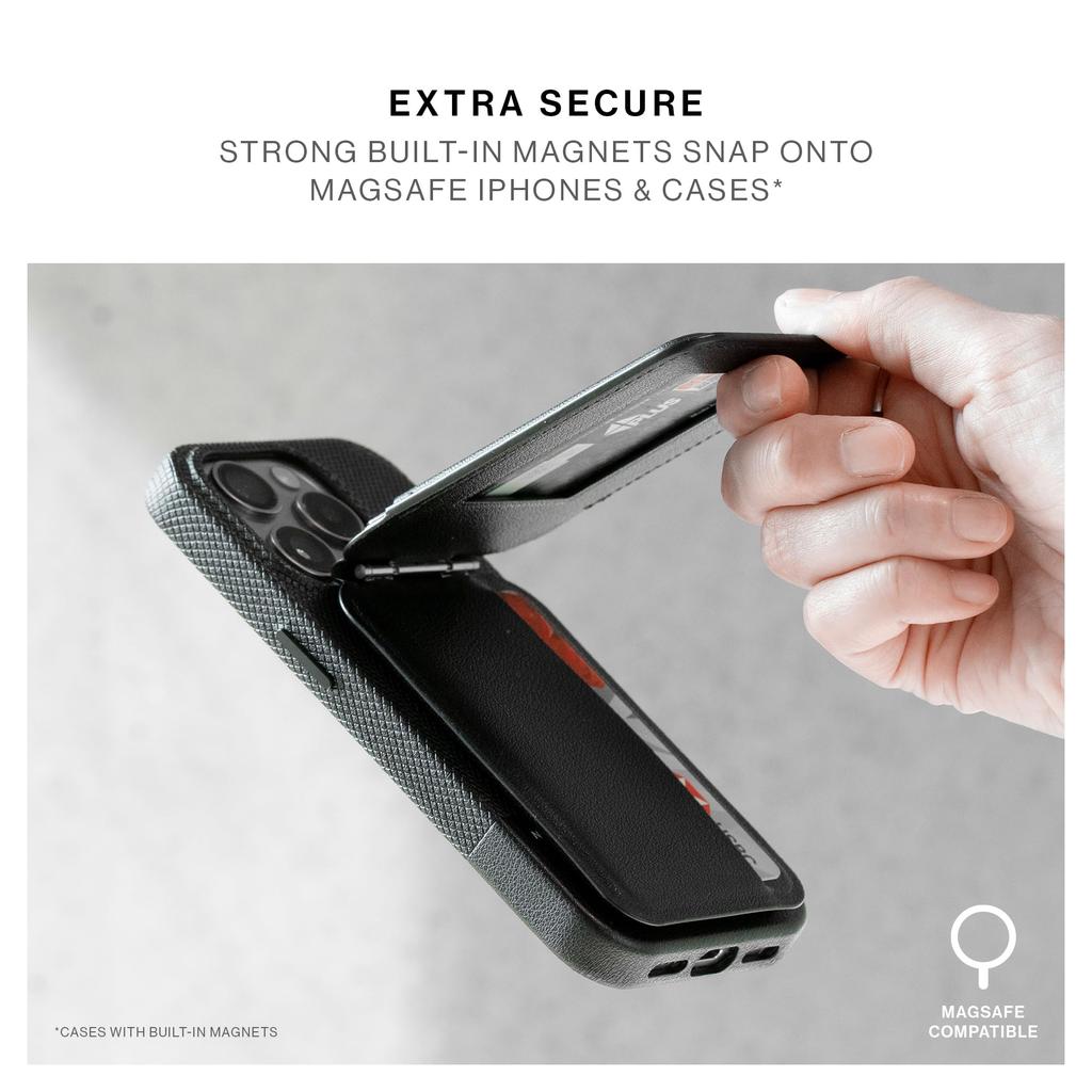 Активная магнитная подставка-кошелек с держателем для карт MagSafe для iPhone 12, сверхнадежная и ультратонкая, вмещает 4 карты, прочный и переработанный материал