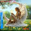 Bay Fairy Garden 2D Flat, Acrylic, Floral Boiling Landscape Decoration, Fairy, Crescent Moon and Stars, for Living Room, Office, Bedroom, Ornament