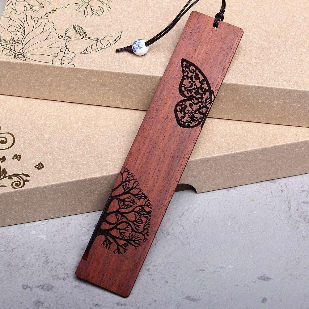 Sandalwood Wooden Book Mark Carving Pagination Mark High Quality Reading Tools  Gift