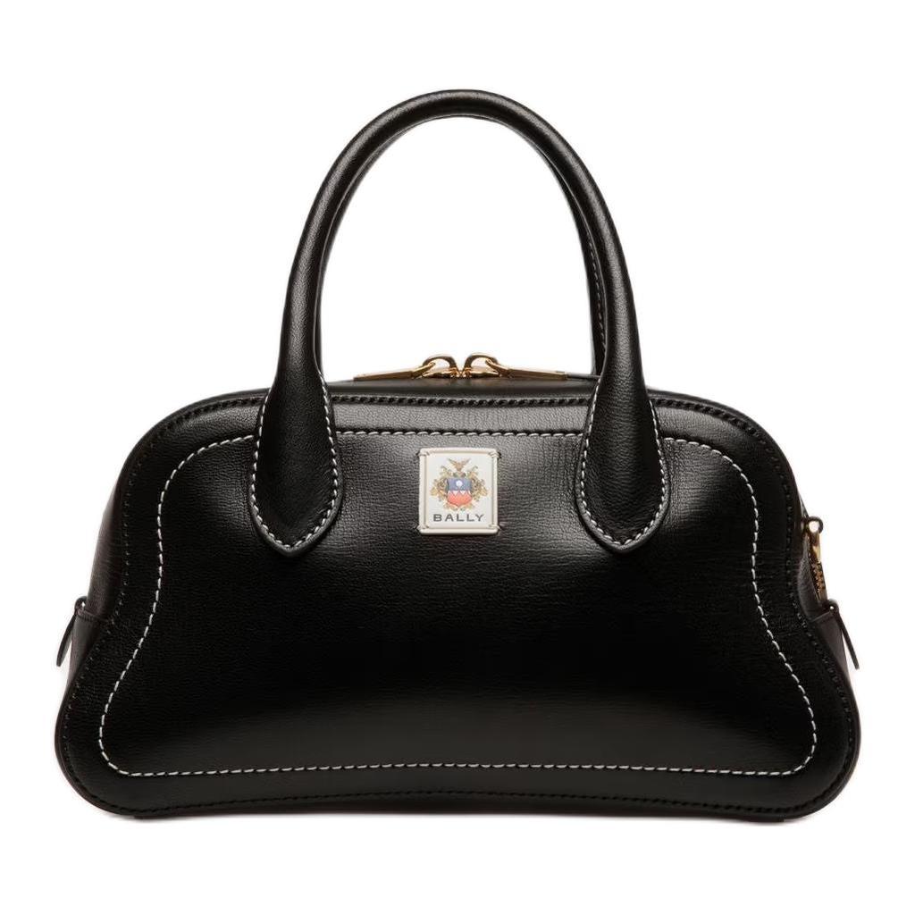 Bally Сумка-тоут женская из натуральной кожи козы с классической фактурой, бренд Unda, цвет черный, 6310380