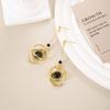 Dark Design Black Agate Planet Orbit Earrings, Women's Premium Feel, Unique Ear Studs, Long Pendant Fashion Earrings