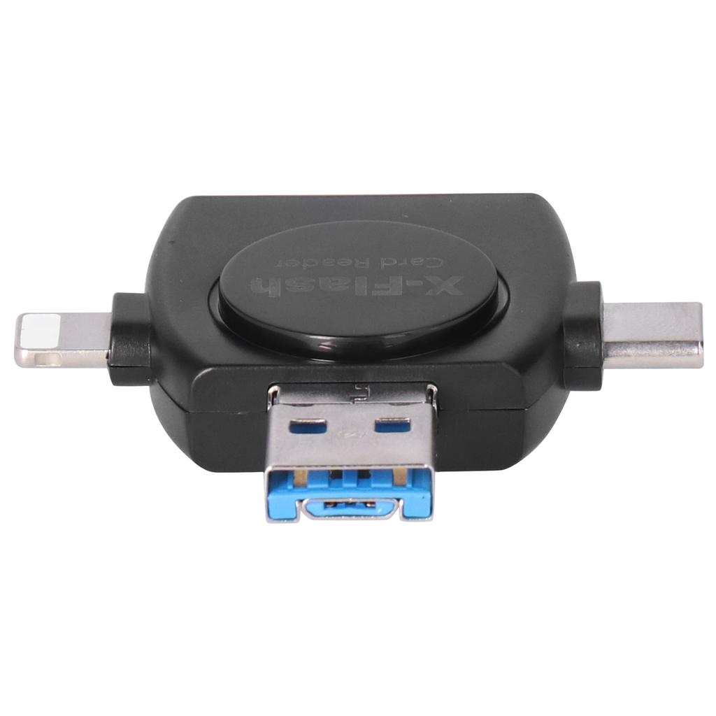 XT60 Mobile Phone Card Reader 4 In 1 OTG Storage Extension for Android Typec IOS Black