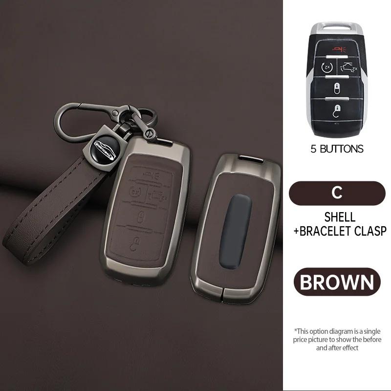 Styling Mouldings 3/4/5/6 Buttons Zinc Alloy Car Key Case Cover Accessories For Dodge RAM 1500 2500 3500 4500 5500 RAM1500 RAM25