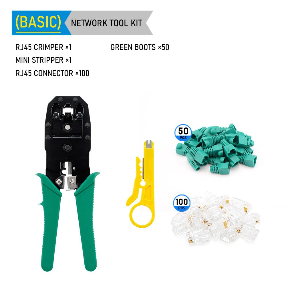 Тестер сетевого кабеля LAN UTP Отвертка Инструмент для зачистки проводов RJ45 RJ11 Разъем Компьютерная сеть Обжимные клещи Набор инструментов