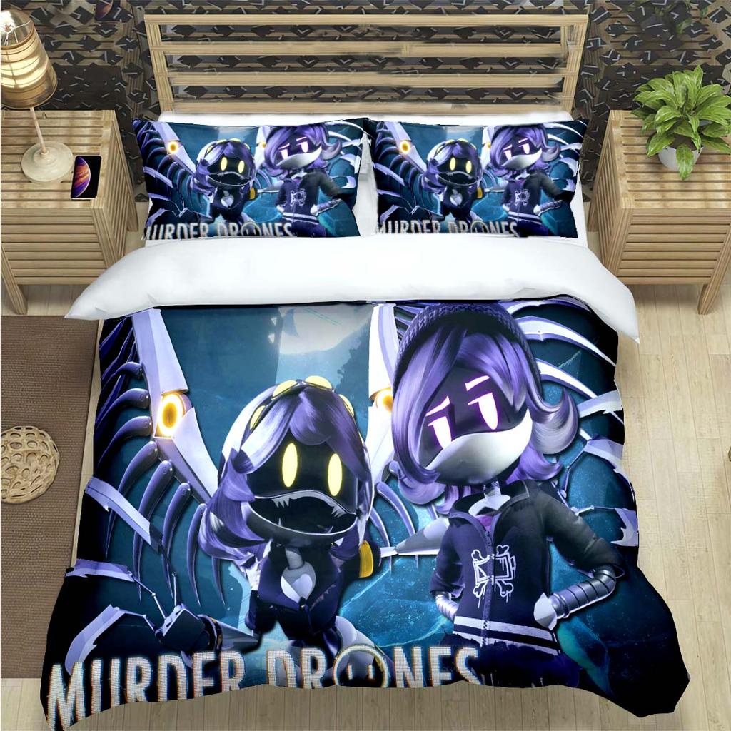 Fashion Hot Cartoon Murder Drone  Print Bedding Set Duvet Cover Comforter Bed  Youth Kids Girl Boys Luxury  Birthday Gift
