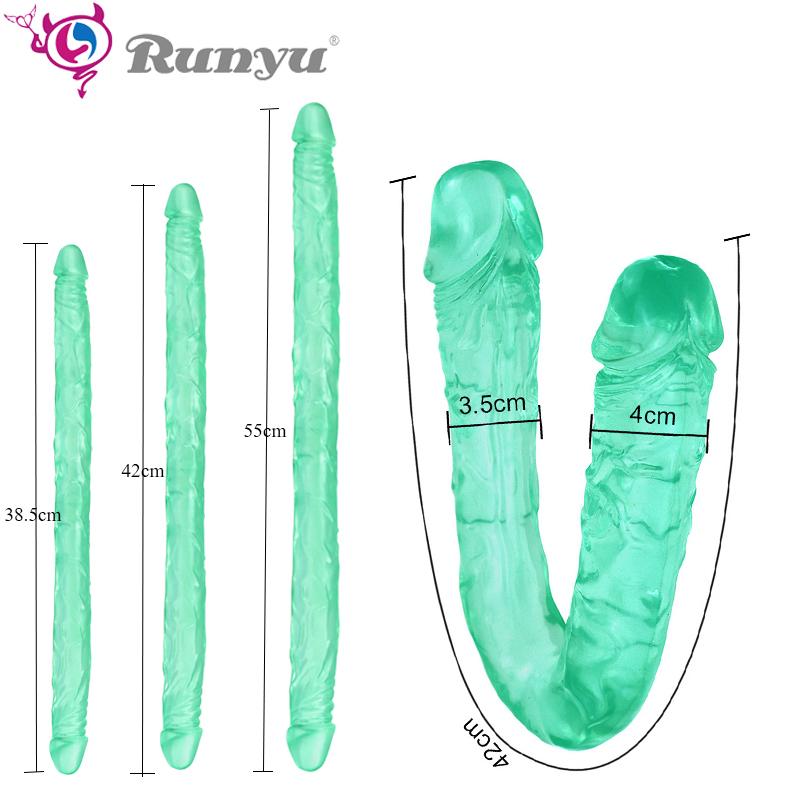 Двойной фаллоимитатор RUNYU, реалистичные фаллоимитаторы, член, лесбийская вагинальная анальная пробка, гибкий искусственный пенис для женщин, фаллоимитаторы, секс-игрушки