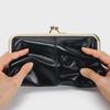 Women's Retro Long Genuine Leather Wallet Handbag - Large Capacity, Waxed Gold Clip Style
