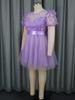 AOMEI Lavender Butterfly Dresses for Women O Neck Short Puff Sleeve Lovely Birthday Party Ball Gowns