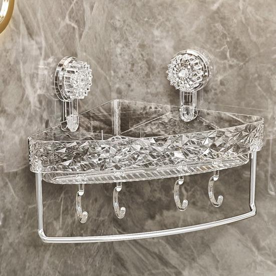 Угловая настенная полка с присоской, стойка для хранения, прочная, выдерживающая большую нагрузку, легко устанавливаемая, прочная полка-органайзер для душа