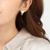 Серьги-кольца 14K и кольцо ELLE Jewelry с застежкой-щелчком (Золотая булавка) ELGPEE375
