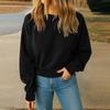 Women's Fashionable Loose Long Sleeved Sports Top Casual Pullover Hoodie