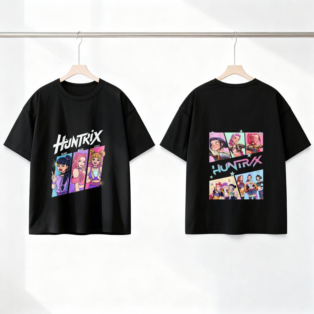 Популярная футболка Huntrix Hunter для детей, с коротким рукавом, летняя, двусторонняя, спортивная, костюм