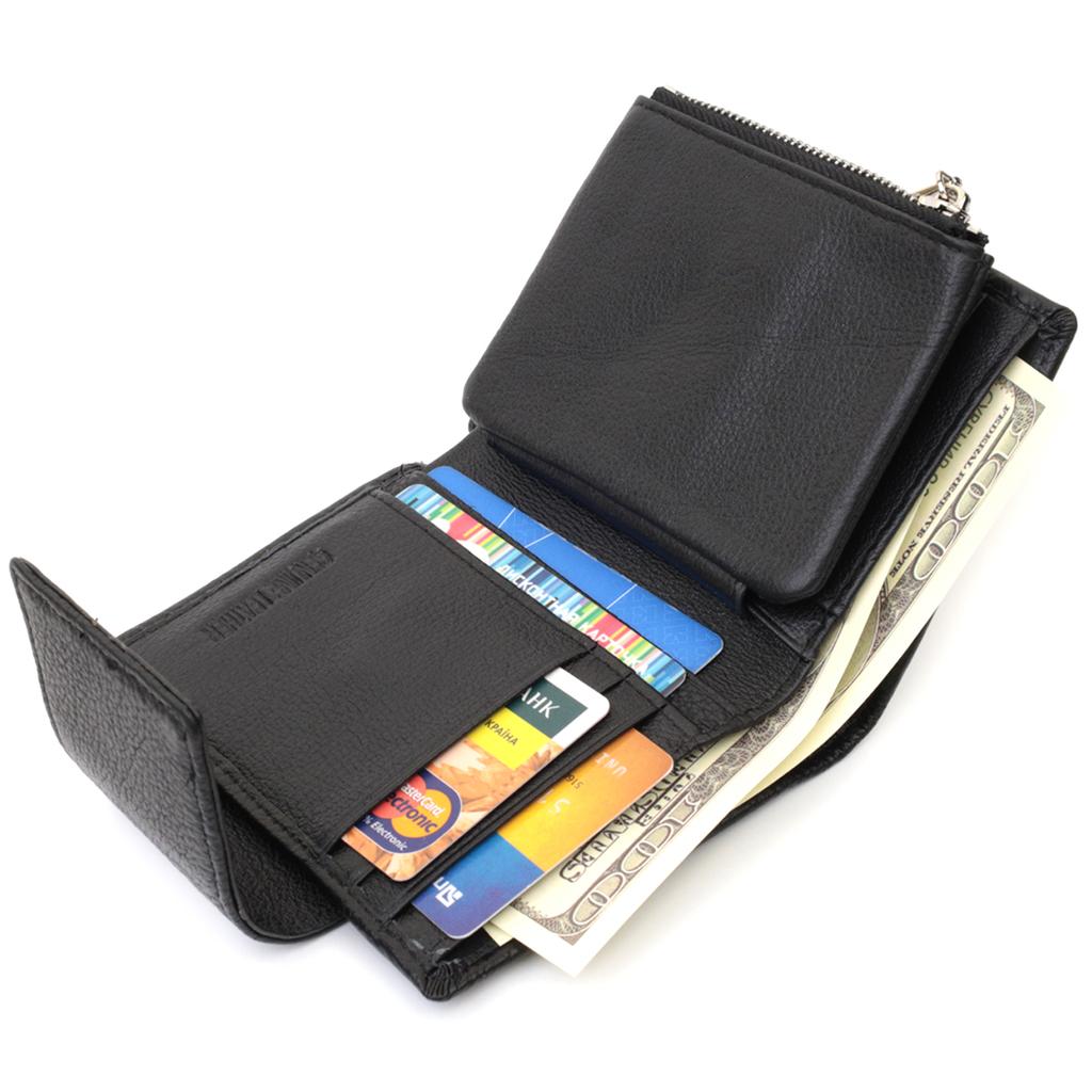 Vertical Wallet for Women Made of Genuine Leather ST Leather 22703 Black