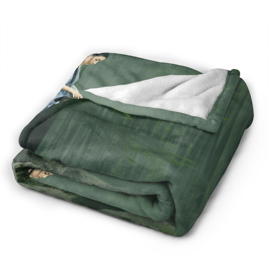 Chinese ink painting Soft Warm Blanket  Child Plush Throw Blanket Street Trend Couch Bed Flannel Bedspread Sofa Bed Cover