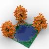 Buildmoc Креативный Клен и Озерный Лес Деревья Реки Природные Пейзажи Идеи MOC Строительные Блоки Игрушки для Детей Детские Подарки Игрушка