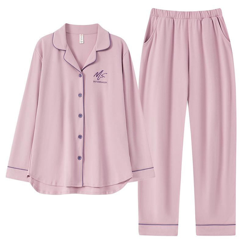 Парная пижама из 100% хлопка с длинным рукавом - однотонный кардиган для дома для мужчин и женщин, идеально подходит для осени и зимы.