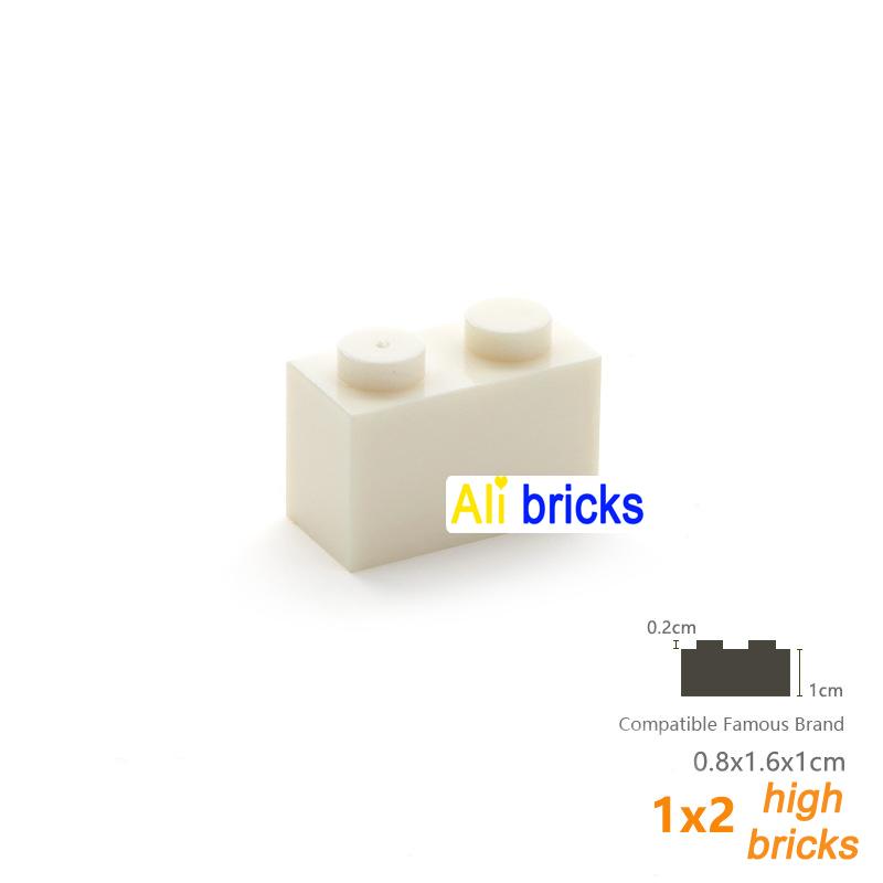 60pcs/lot Bulk Blocks Building Bricks Thick 1X2 Educational Assemblage Construction Toys for Children Size Compatible With Brand