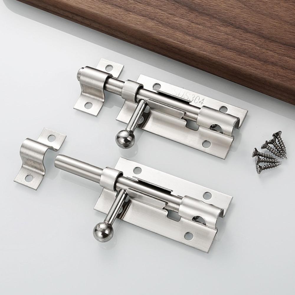 Stainless Steel F-type Door Lock Brushed Silver Door Lock Fashion Door Bolt  Cabinet