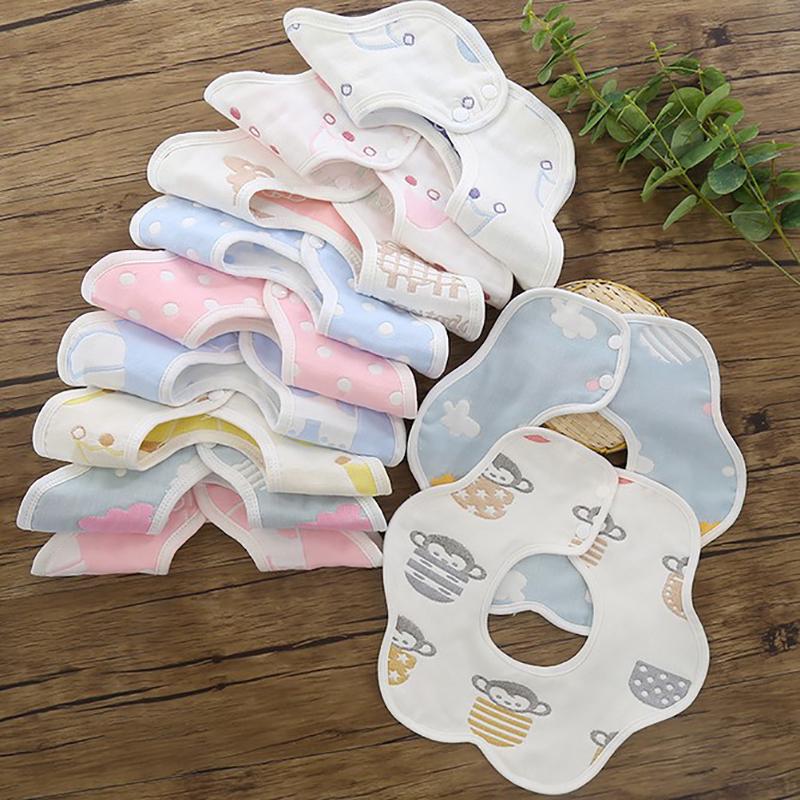 Детские нагрудники, вращающиеся на 360 градусов, марлевая муслиновая бандана, мягкая ткань для новорожденных