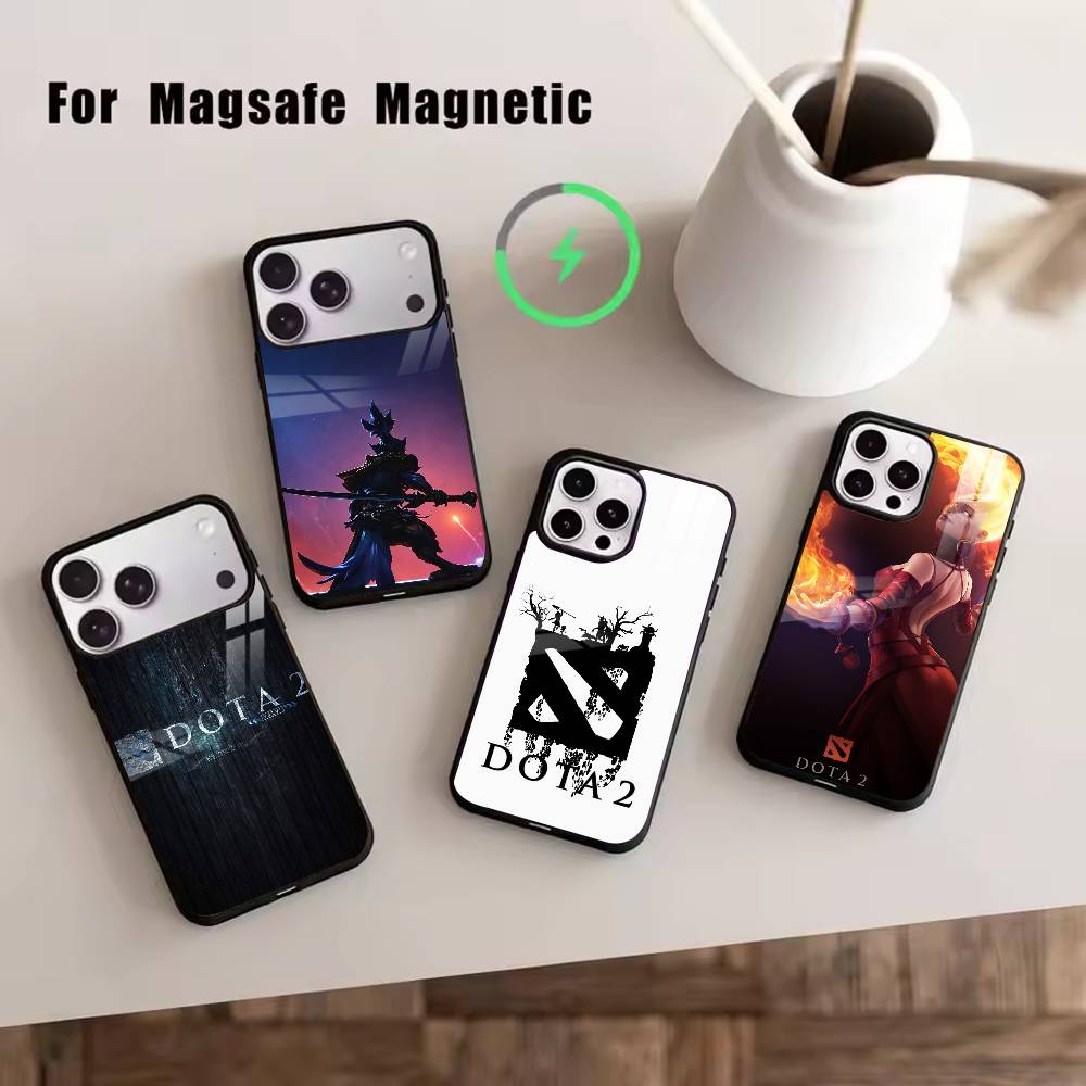 Игры D-Dota 2 Чехол для телефона для iPhone17,16,15,14,13,12,11 Plus,Pro Магнитный с беспроводной зарядкой Magsafe