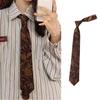 Brown Retro Pattern Tie Women Student Shirt Accessories Jk Preppy Style Japanese Style