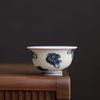 Hongyue Ceramics Chinese Blue And White Baicai Master Cup Kung Fu Tea Set Single Ceramic Tea Cup Tea Cup Gift Box