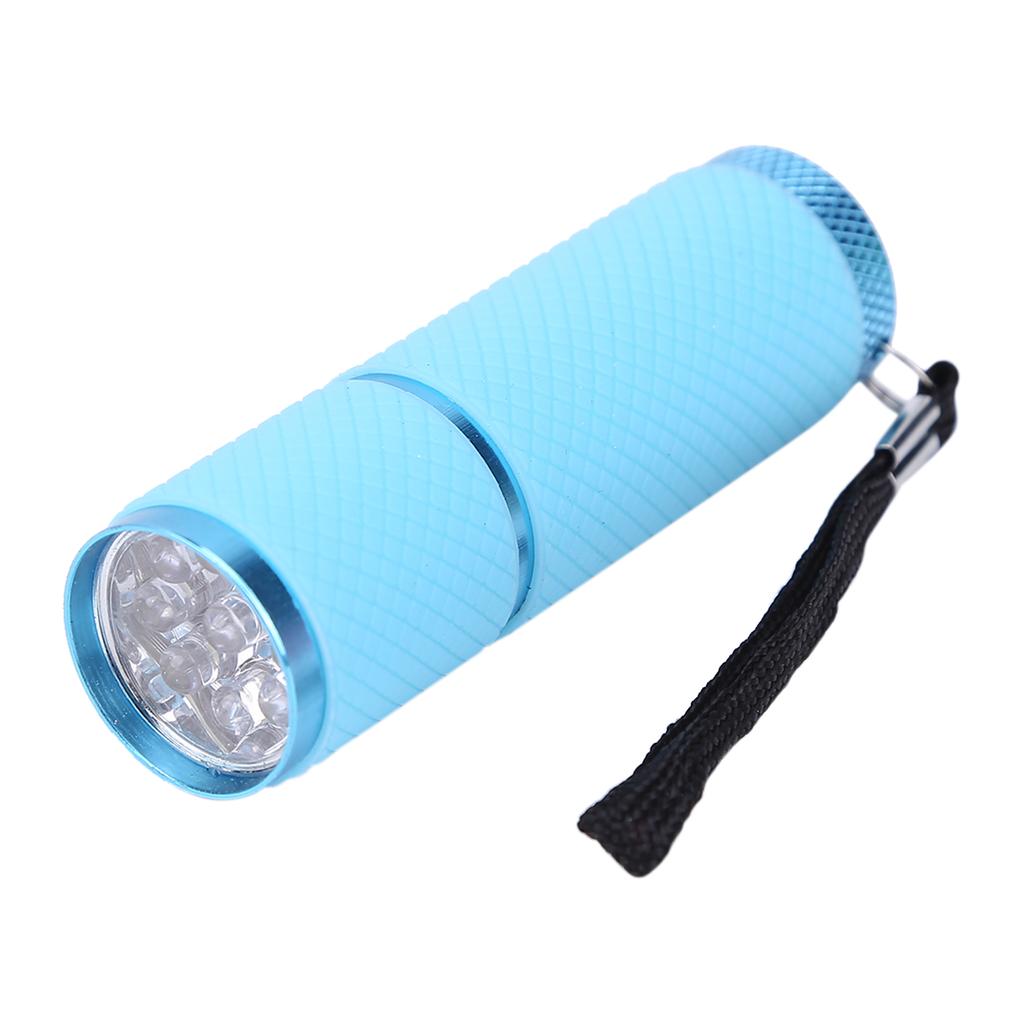 Portable Mini Torch 9 LED Flashlight Aluminum Alloy Night Fishing Torch with Lanyard Outdoor Camping Light Waterproof Flashlight