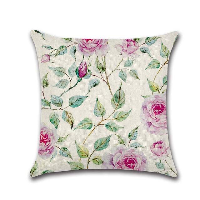 Tropical Plants Cushion Cover Decorative Pillowcases Flamingo Printing Cotton Linen Throw Pillow Case Flowers Pillow Cover Zt169