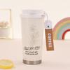 New Stainless Steel Thermos Cup High Appearance Level Bell Flower Portable Double Drink Coffee Cup Large Capacity Straw Cup