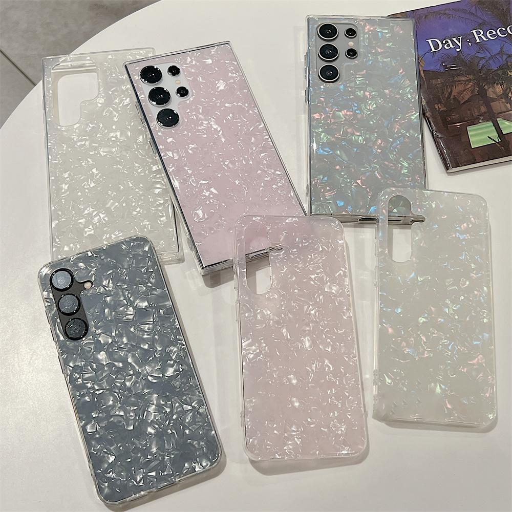 Чехол с узором Aurora Shell для Samsung S24 S23 S22 S21 Plus Ultra FE A05 A12 M12 A54 A55 A14 A15 A21S A22 5G A23 A34 A35 A52 A53