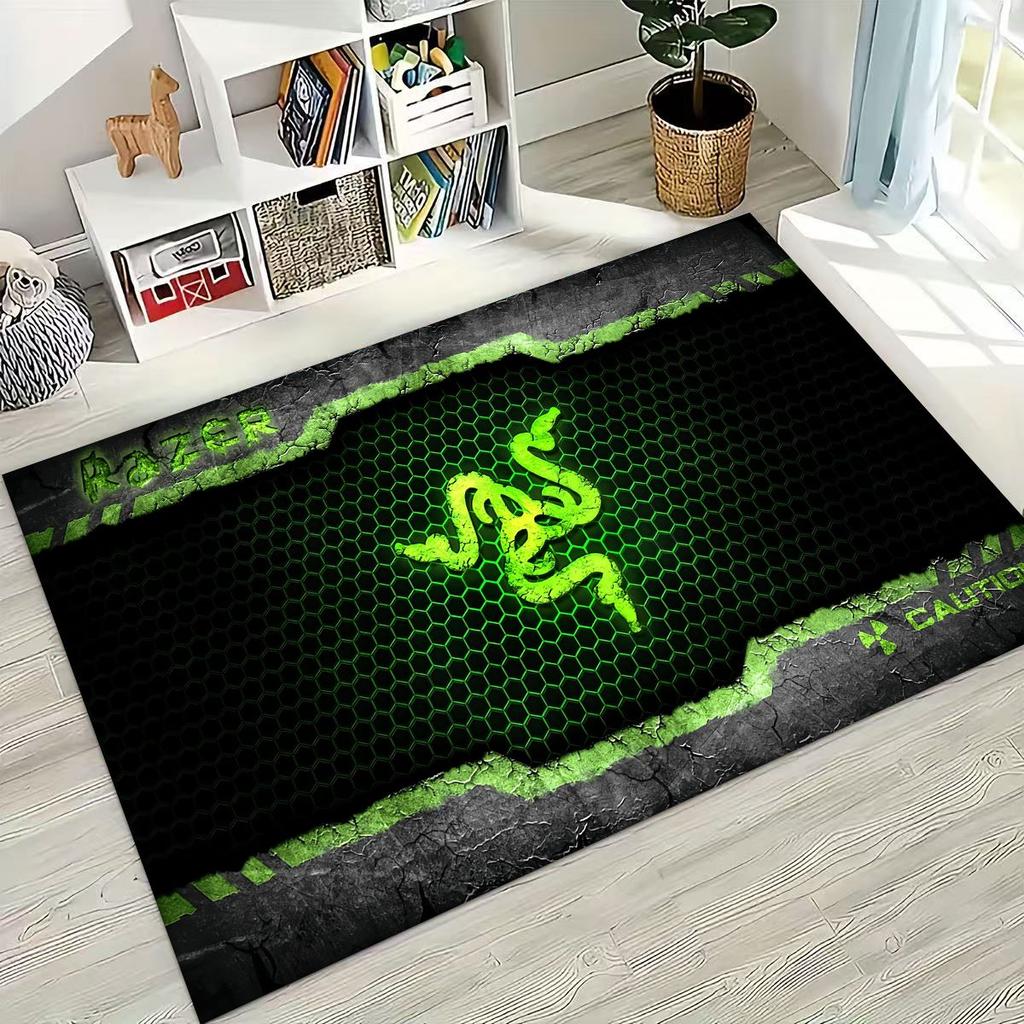 Модный ковер с логотипом Razer в стиле мото-арт для спальни, гостиной, дивана, домашний придверный коврик, большой детский нескользящий напольный коврик