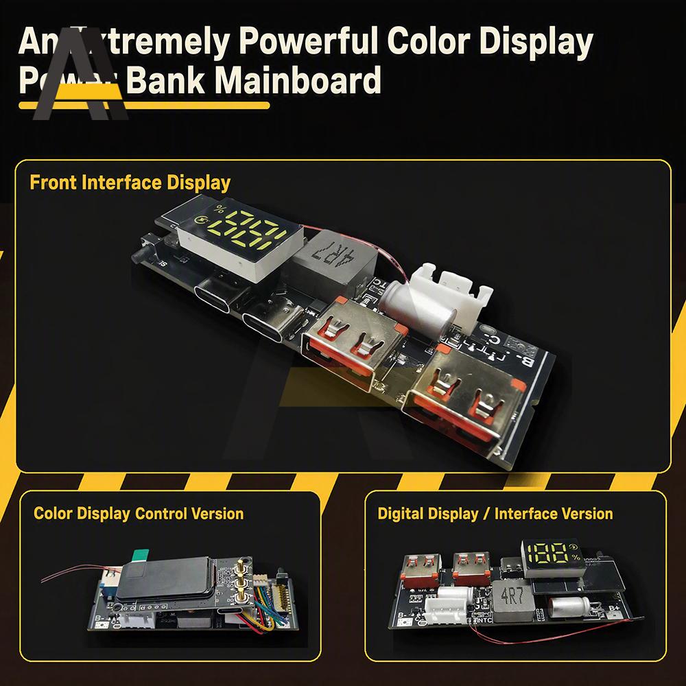 1.47-inch TFT Color Display 100W Power Bank Mainboard PD Multi-Protocol Fast Charging Module DIY Power Bank Circuit Board